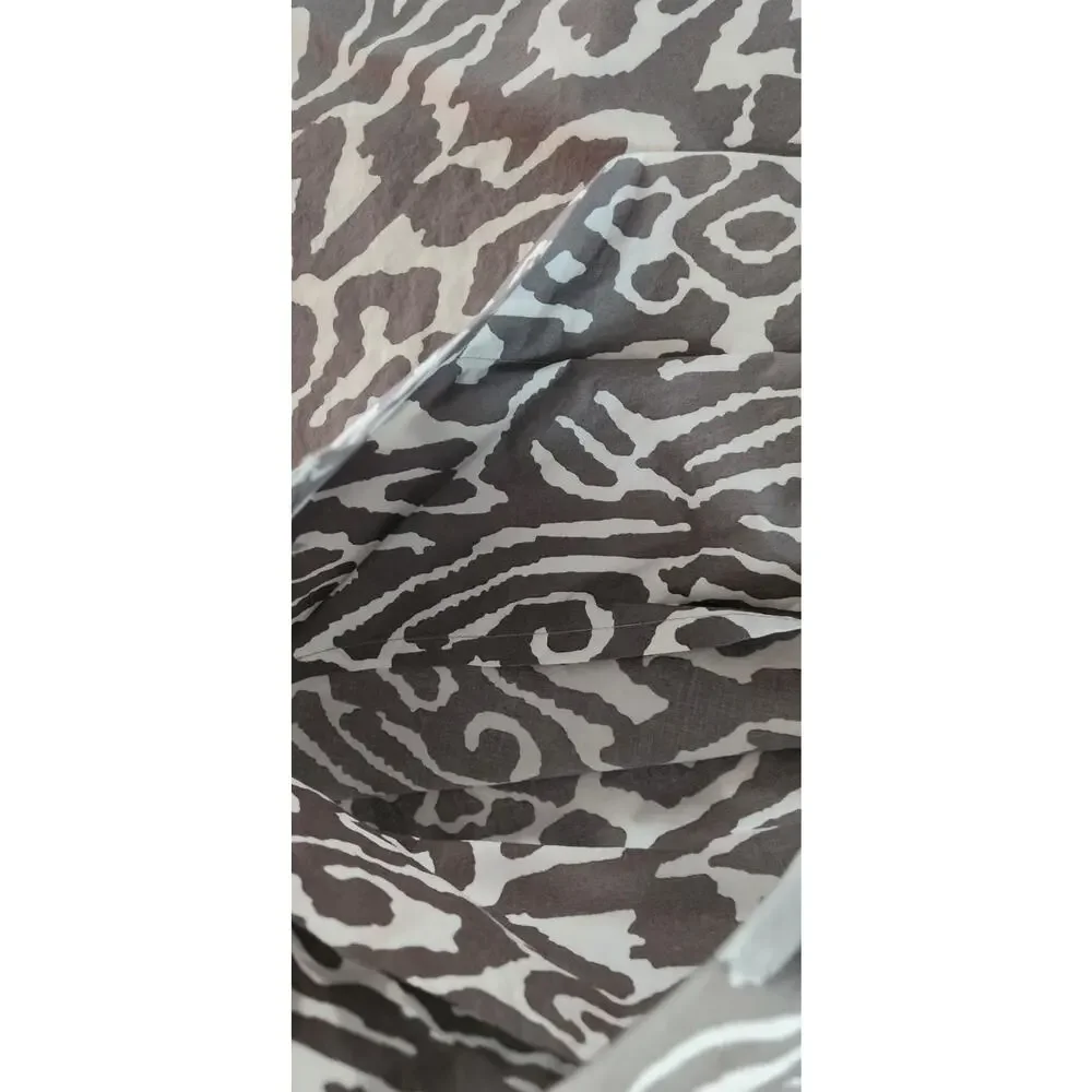 Pottery Barn Gray Slate Cotton Graphic Percale Full/Queen Duvet Pillow Shams